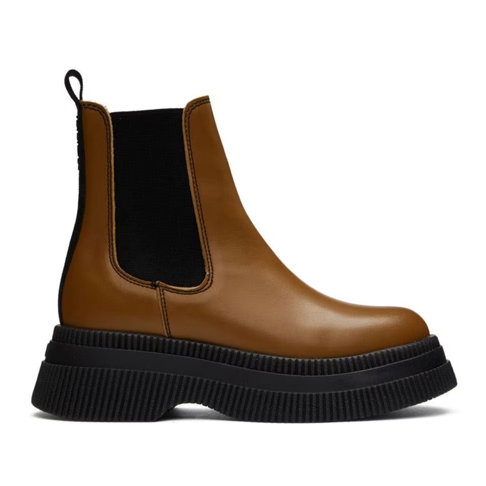 GANNI Chunky Chelsea Boots - Tiger's Eye